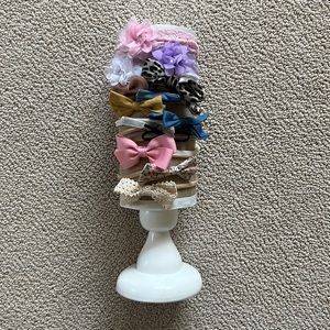 Baby/toddler headbands (13) with headband display. Brand new condition!